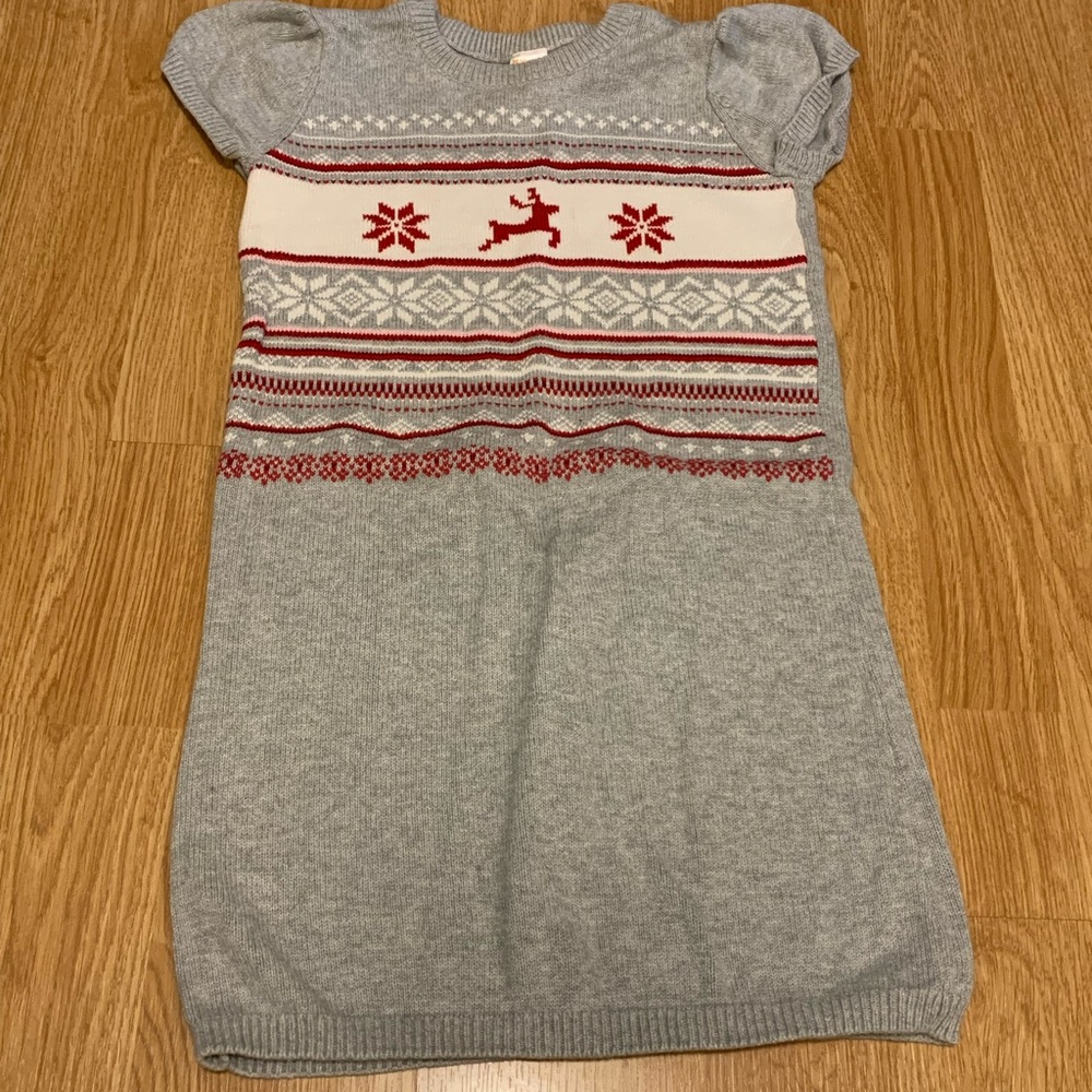 Gymboree Gray Sweater with Red and White Accents